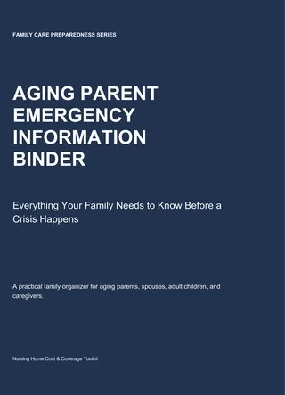Aging Parent Emergency Information Binder book cover by Raymond Ali
