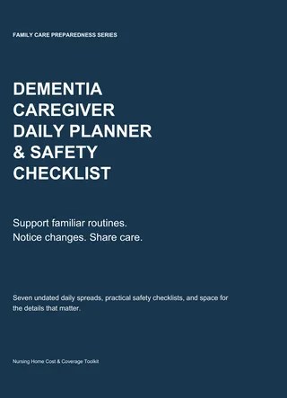 Dementia Caregiver Daily Planner and Safety Checklist book cover by Raymond Ali